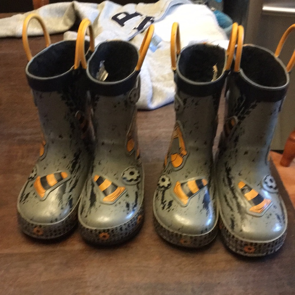 Gently worn rain boots